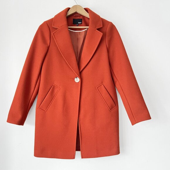 NEW! ETAM Paris manteau de petit ami in Rust Orange colour- Size S - Picture 6 of 16